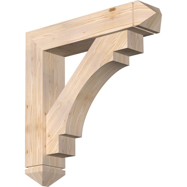 Ekena Millwork Merced Arts and Crafts Smooth Bracket w/ Offset Brace, Douglas Fir, 7 1/2"W x 36"D x 36"H BKT0806X36X36MRC03SDF - main
